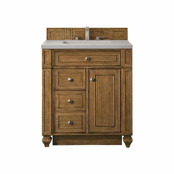 James Martin Vanities Bristol 30in Single Vanity, Saddle Brown w/ 3 CM Eternal Serena Quartz Top 157-V30-SBR-3ESR